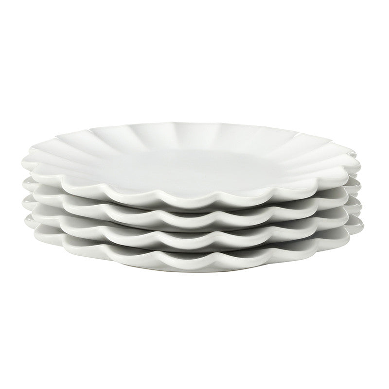 Face to Face Ceramic Appetizer Plates - Scallop - Set of 4