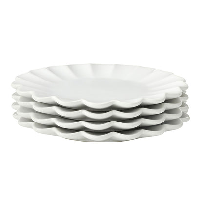 Face to Face Ceramic Appetizer Plates - Scallop - Set of 4