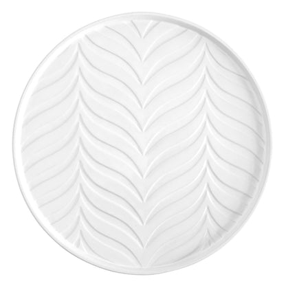 Face to Face Embossed Ceramic Platter - Palm Leaves