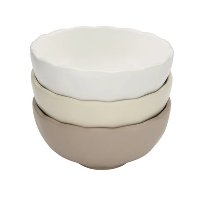 Face to Face Ceramic Dip Bowls - Scallop - Set of 3