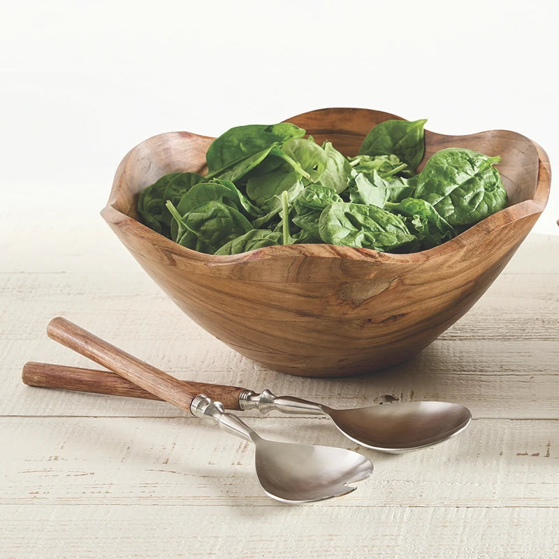 Face to Face Wood Salad Bowl - Scallop - Large