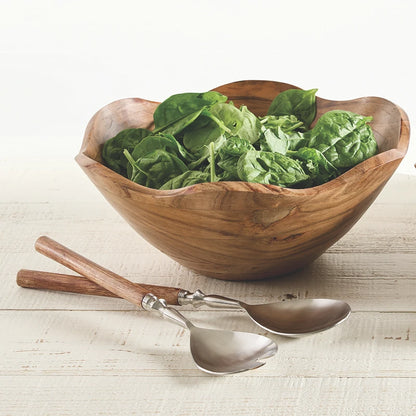 Face to Face Wood Salad Bowl - Scallop - Large