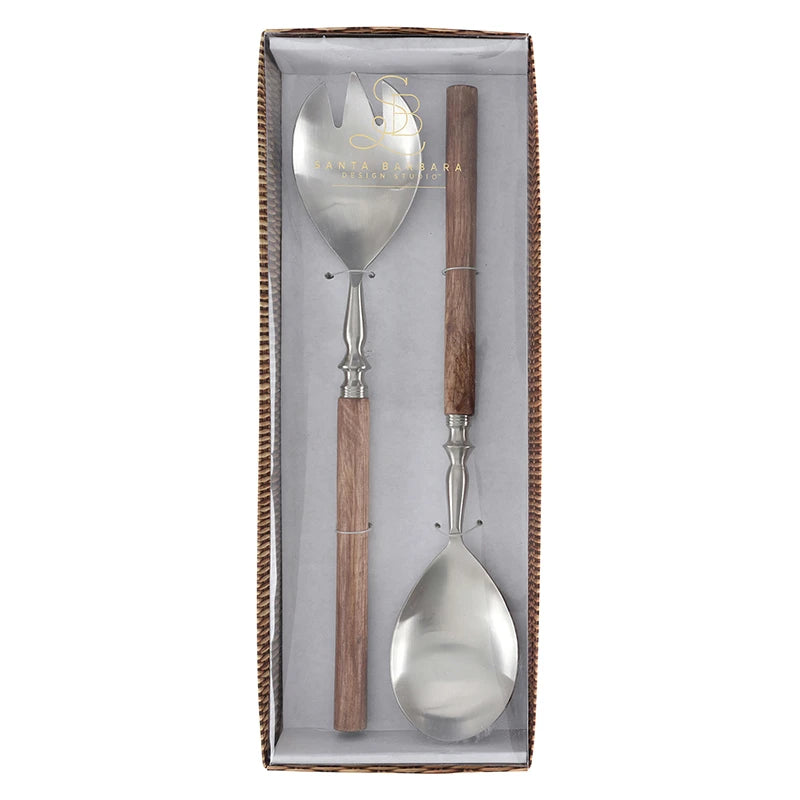 Face to Face Salad Serving Set - Mango Wood - Set of 2