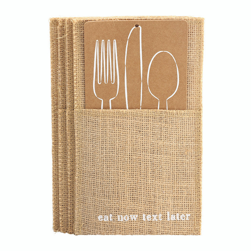 Face to Face Jute Utensil Holder - Manners - Set of 4