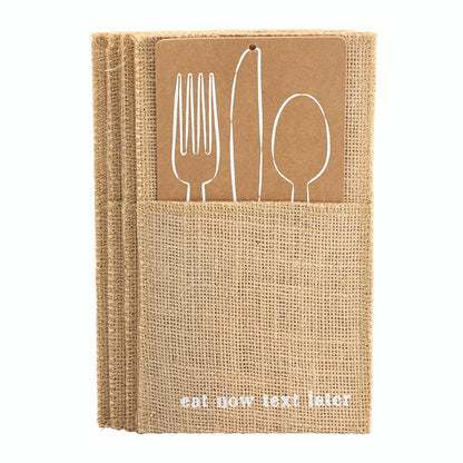 Face to Face Jute Utensil Holder - Manners - Set of 4