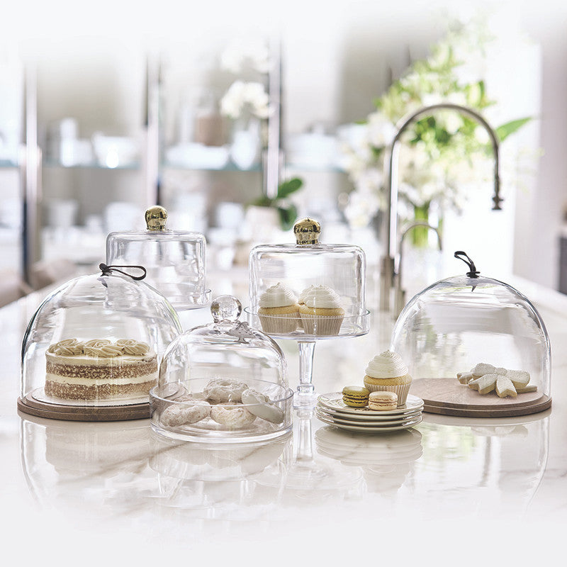 Wood Board with Glass Cloche