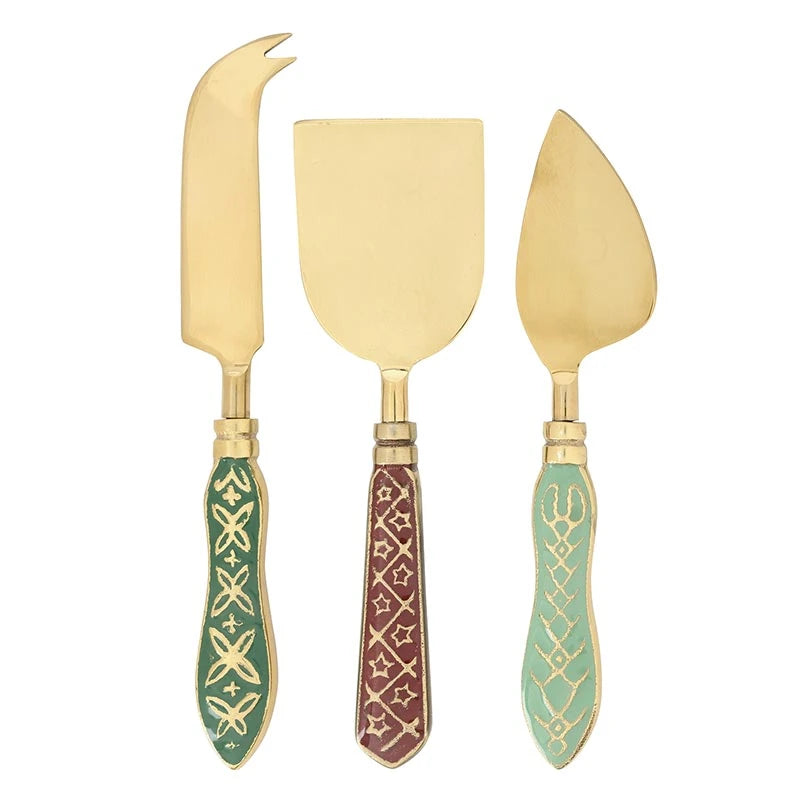 Enamel Handle Cheese Knives - Traditional