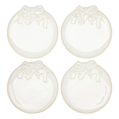 Ceramic Wreath Appetizer Plates - Set of 4