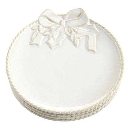 Ceramic Wreath Appetizer Plates - Set of 4