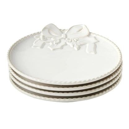 Ceramic Wreath Appetizer Plates - Set of 4