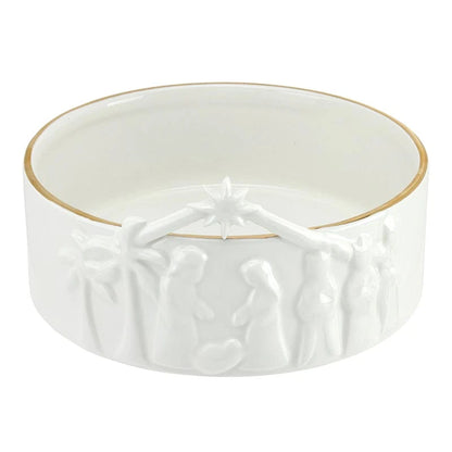Ceramic Nativity Bowl 6"