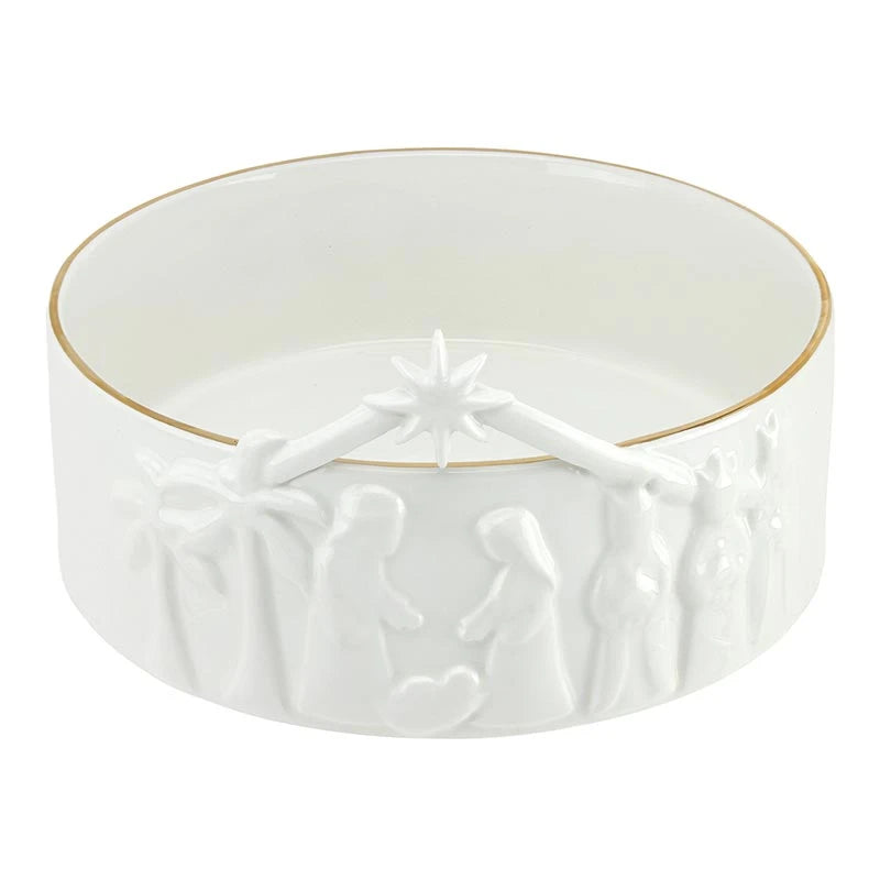 Ceramic Nativity Bowl 8"