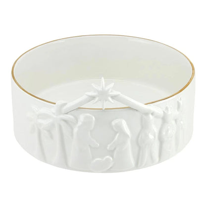 Ceramic Nativity Bowl 8"