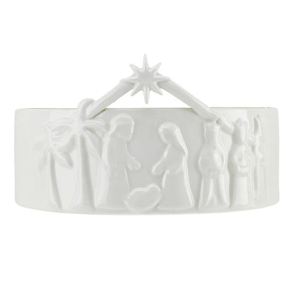 Ceramic Nativity Bowl 8"