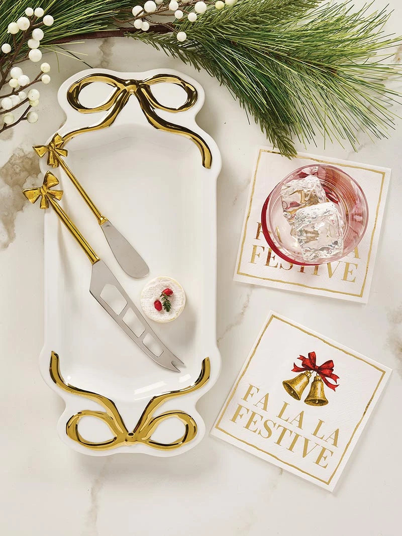 Ceramic Bow Platter - Gold