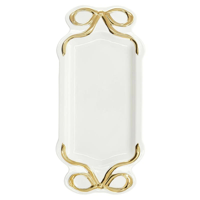 Ceramic Bow Platter - Gold