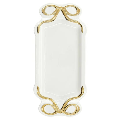 Ceramic Bow Platter - Gold