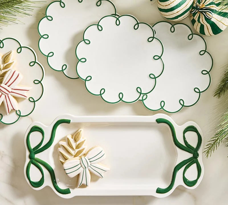 Ceramic Bow Platter - Green
