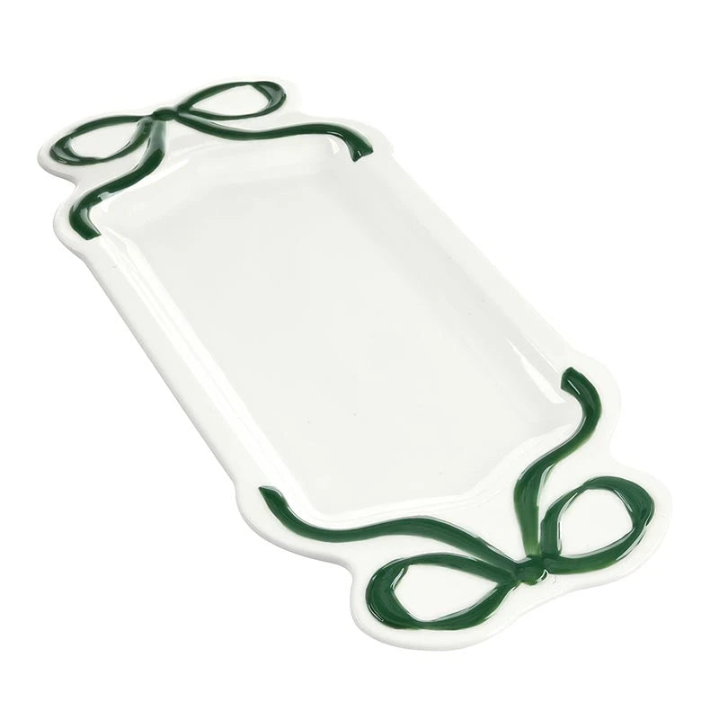 Ceramic Bow Platter - Green