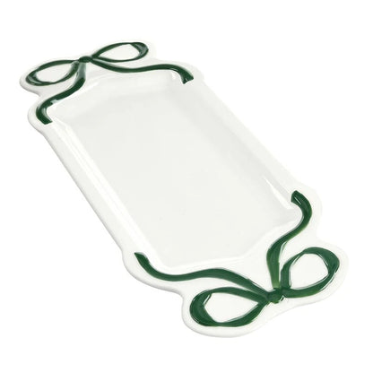 Ceramic Bow Platter - Green