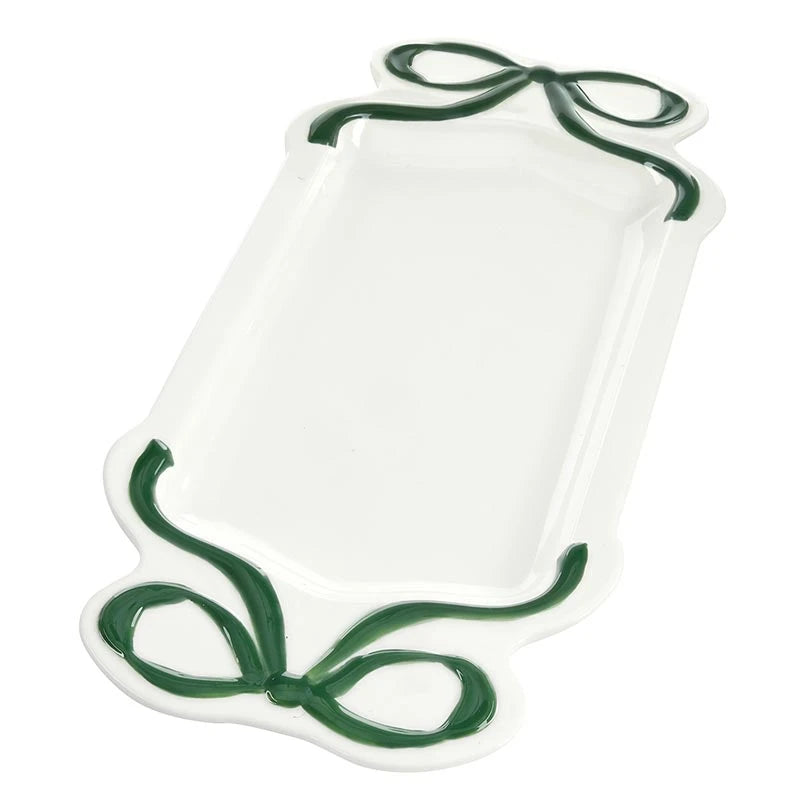 Ceramic Bow Platter - Green