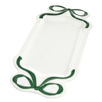 Ceramic Bow Platter - Green
