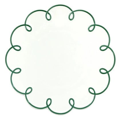 Scalloped Appetizer Plates - Green - Set of 4