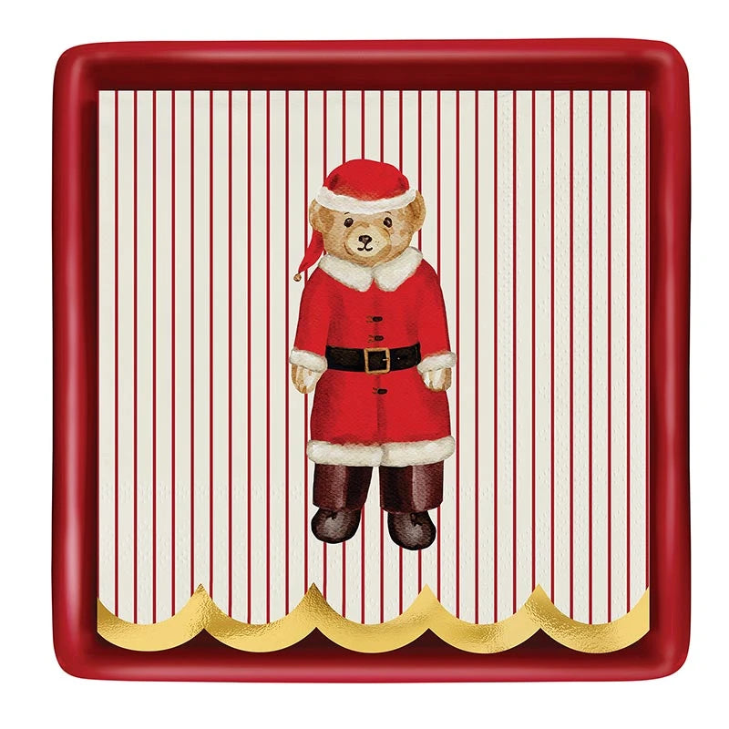 Ceramic Napkin Tray + Napkins - Merry Bear