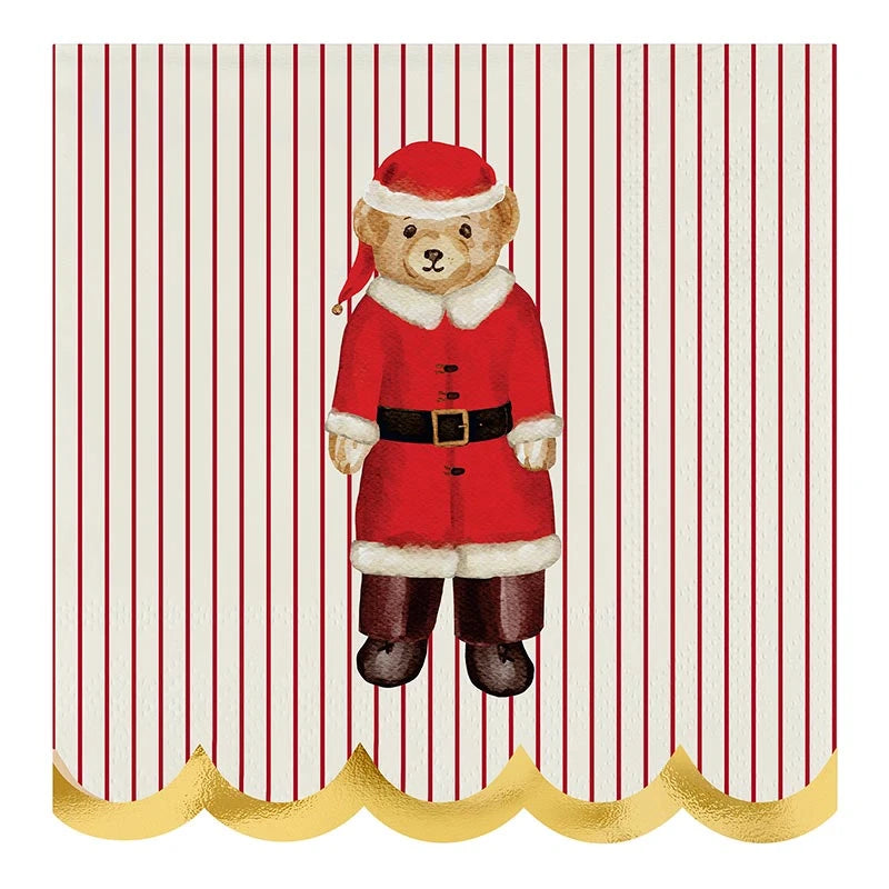 Ceramic Napkin Tray + Napkins - Merry Bear