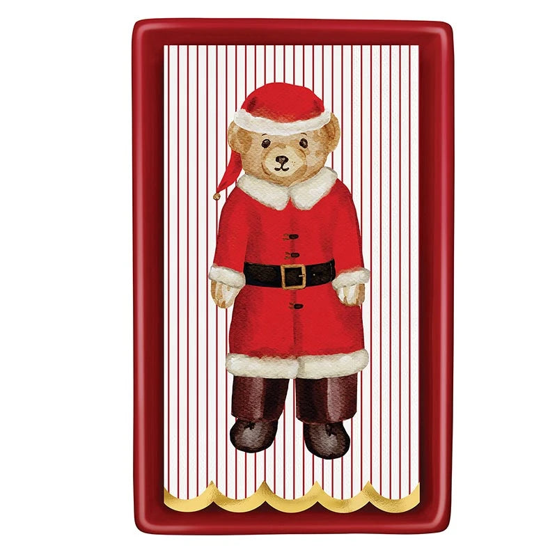 Ceramic Guest Napkin Tray + Napkins - Merry Bear