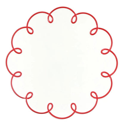 Scalloped Appetizer Plates - Red - Set of 4