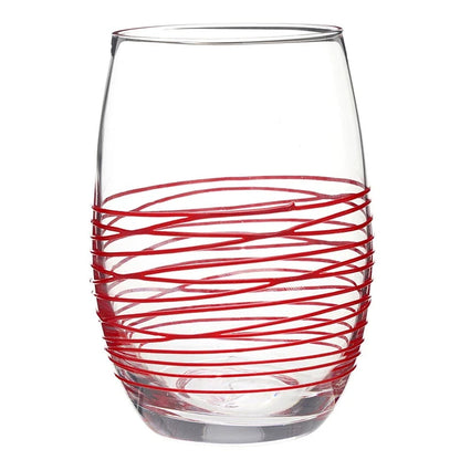 Textured Spun Wine Glass - Red