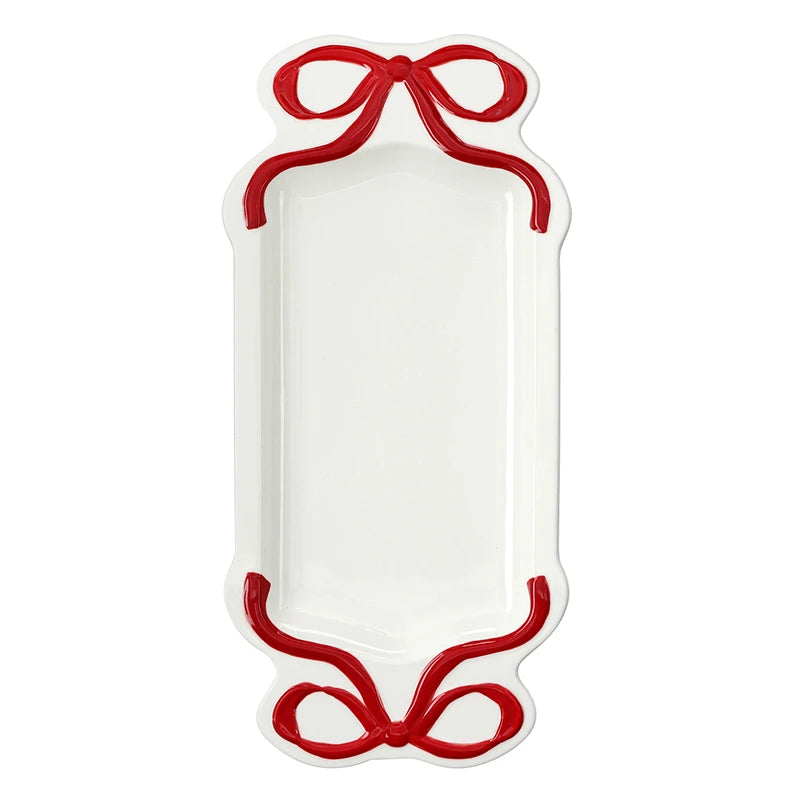 Ceramic Bow Platter - Red