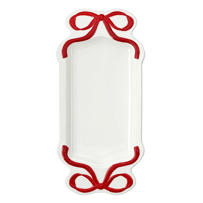 Ceramic Bow Platter - Red