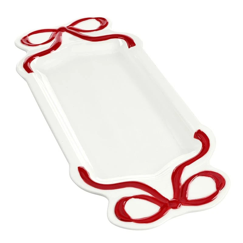 Ceramic Bow Platter - Red