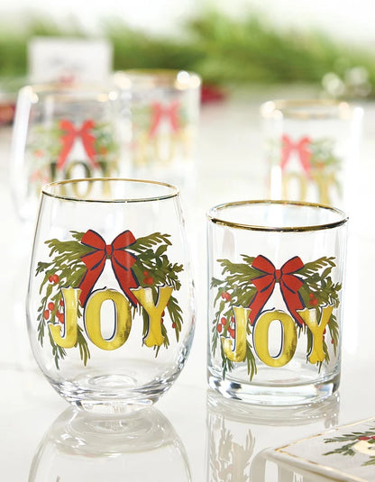 Boxed Stemless Wine Glass Set - Joy