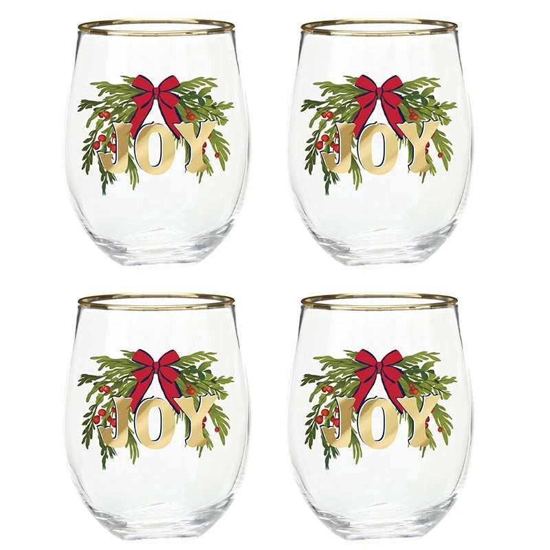 Boxed Stemless Wine Glass Set - Joy