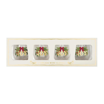 Boxed Stemless Wine Glass Set - Joy