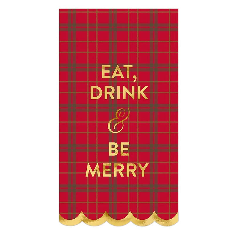 Ceramic Guest Napkin Tray + Napkins - Eat Drink and Be Merry