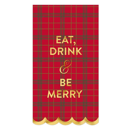 Ceramic Guest Napkin Tray + Napkins - Eat Drink and Be Merry
