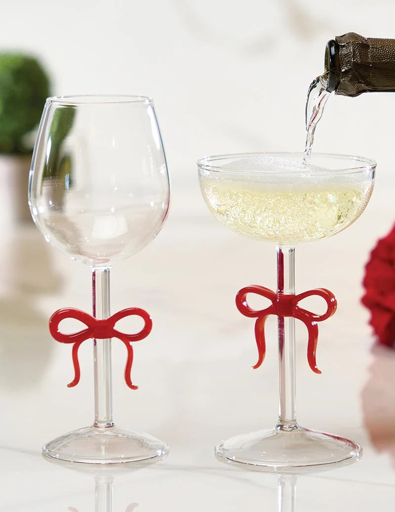 Red Bow Coupe Glass