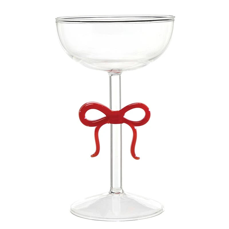 Red Bow Coupe Glass