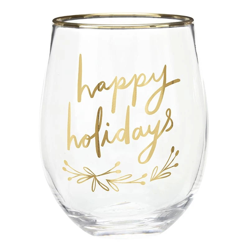 Boxed Stemless Wine Glass Set - Verry Merry
