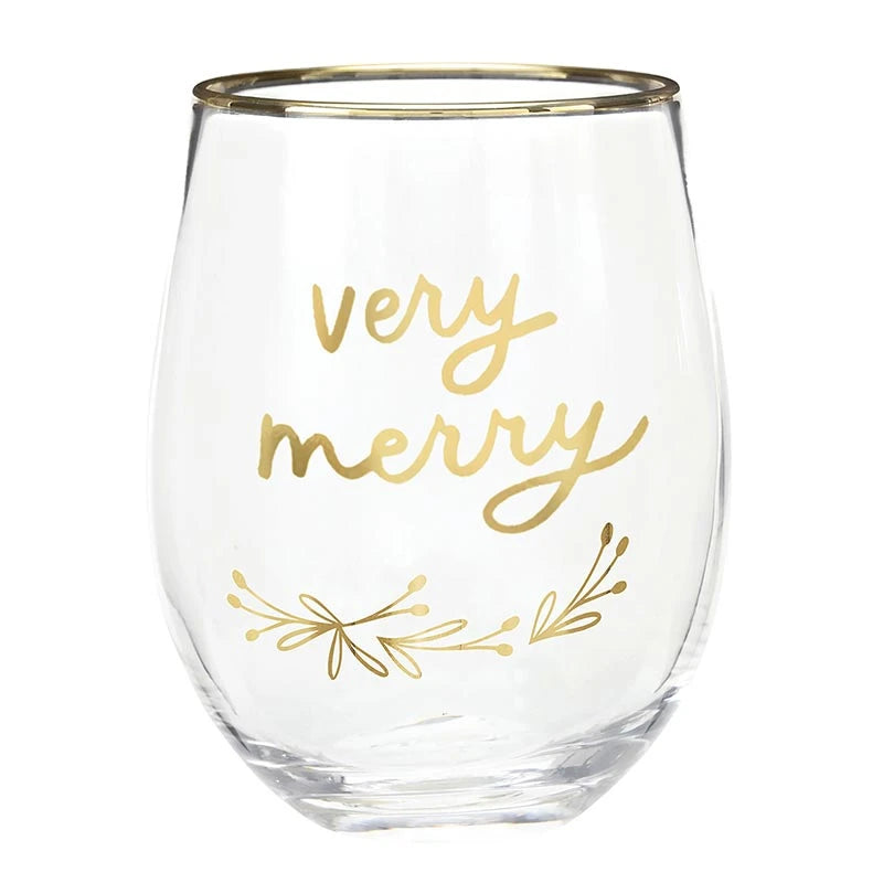Boxed Stemless Wine Glass Set - Verry Merry