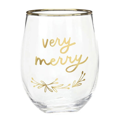 Boxed Stemless Wine Glass Set - Verry Merry