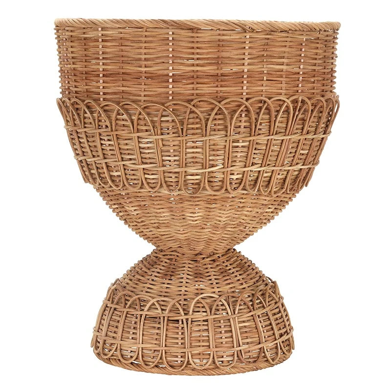 Rattan Pedestal Basket - Medium 16"