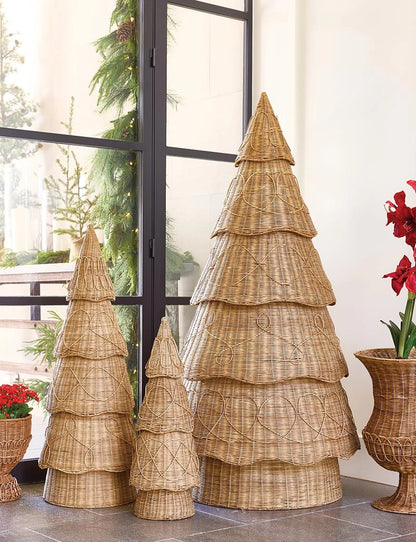 Rattan Tiered Tree - Set of 2