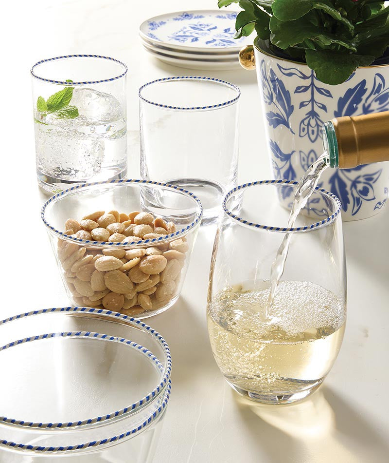 Blue Twist Bowl Glass - Blue