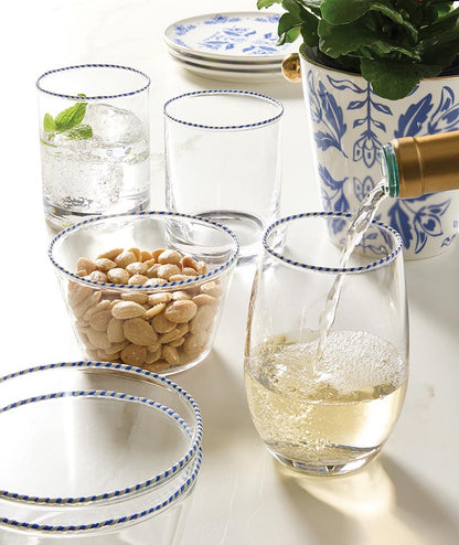 Blue Twist Bowl Glass - Blue