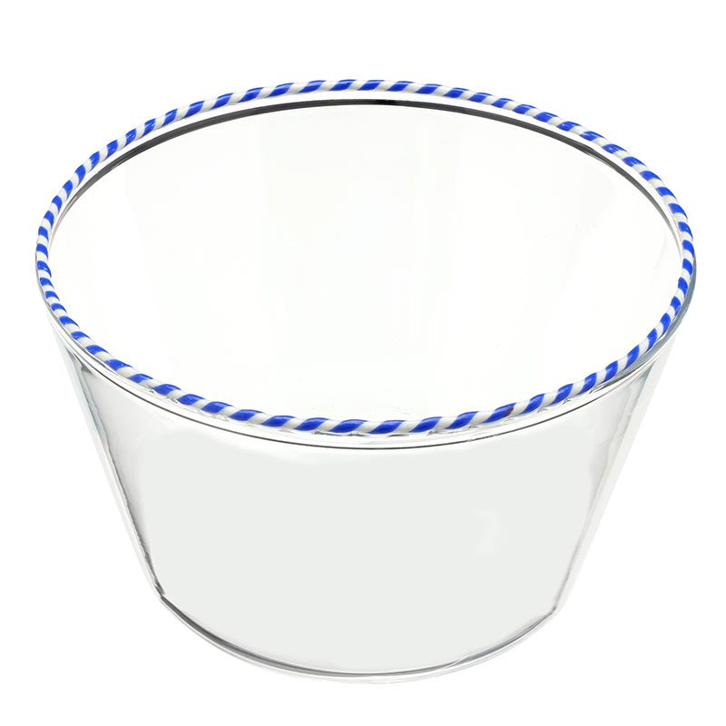 Blue Twist Bowl Glass - Blue